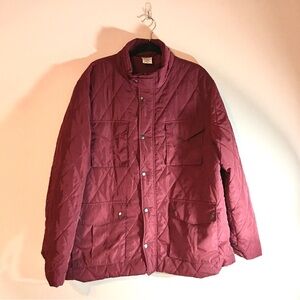 Scandia Woods Mens Quilted Burgundy Windbreaker Jacket Size XL